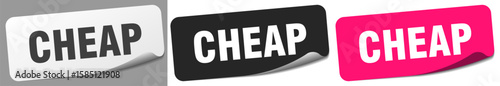cheap sticker. cheap sticker set on white background