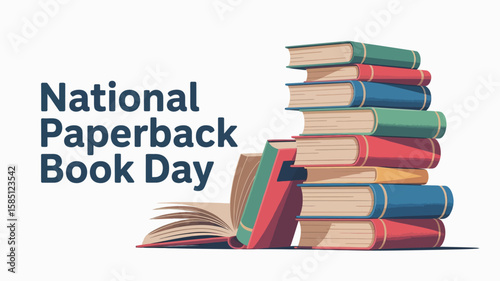 National Paperback Book Day Stack Reading Literature Celebration