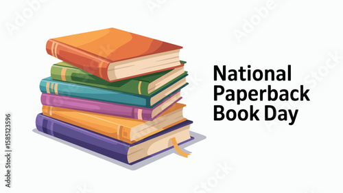 National Paperback Book Day Stack Reading Literature Celebration