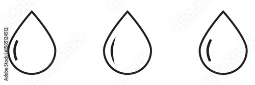 Water drop icon set. simple water droplet symbol. Water drop icon vector for web, computer and mobile app. Colorful water drop icon representing freshness and purity. 