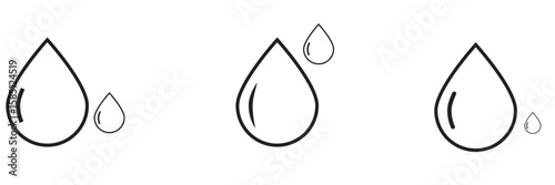 Water drop icon set. simple water droplet symbol. Water drop icon vector for web, computer and mobile app. Colorful water drop icon representing freshness and purity. 