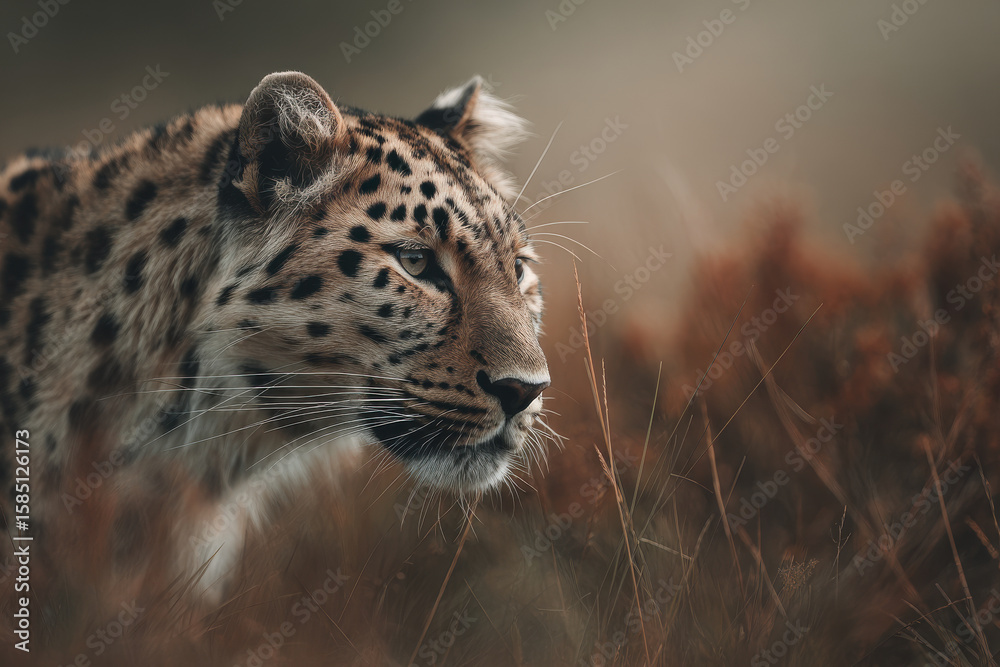 Fototapeta premium captivating portraits of top animals against minimalist backdrop with beautiful bokeh effects