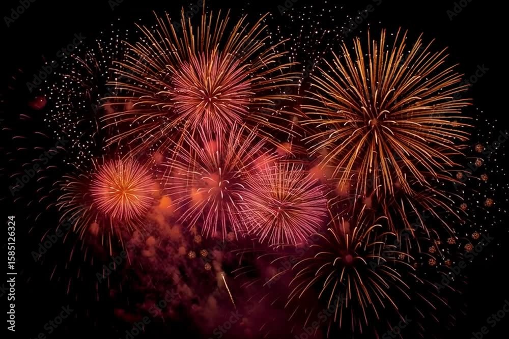 Bright fireworks burst across the dark sky, creating a vibrant celebration scene. Perfect for New Year, festivals, or joyful moments full of color and light.
Bright fireworks burst across the dark sky, creating a vibrant celebration scene. Perfect for New Year, festivals, or joyful moments full of color and light.