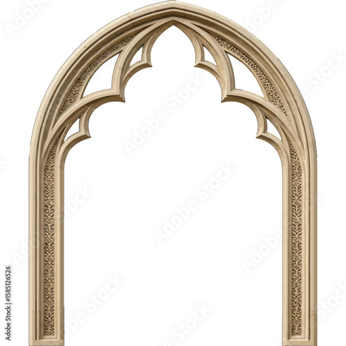 Ornate Gothic Arch Vector Illustration