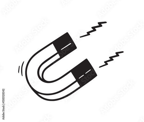 Horseshoe magnet with magnetic field lines science physics