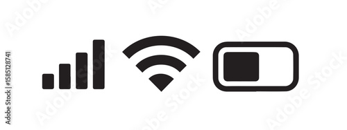 Signal strength wifi and battery icons technology