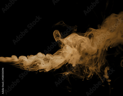 Glitter gold dust on a black background. storm particles of dirt flying, fine sand cloud, abstract. texture of the wind of smoke powder in the desert, causing a wave of brown dust to blow
