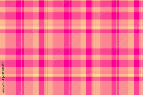 Vibrant pink and peach plaid pattern.  Perfect for textile design, website backgrounds, or fashion projects. This seamless texture offers a cheerful, modern aesthetic with a touch of retro charm.