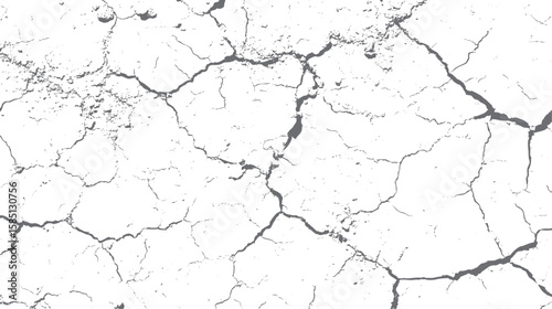 Cracked dry wall grunge surface texture. Abstract broken crack lines and peeling design. Vintage rough aging pattern background.