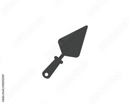 Silhouette icon of a masonry trowel tool.