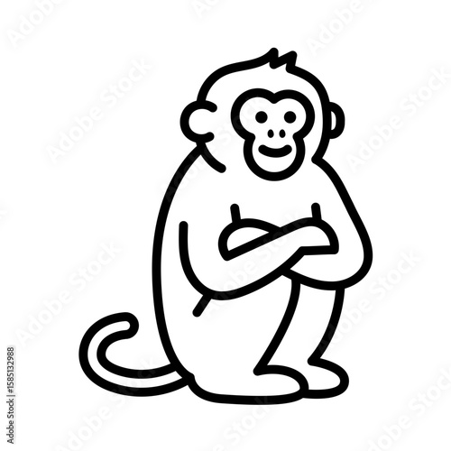 Monkey icon, symbolizing playfulness, intelligence, and tree-dwelling creatures.