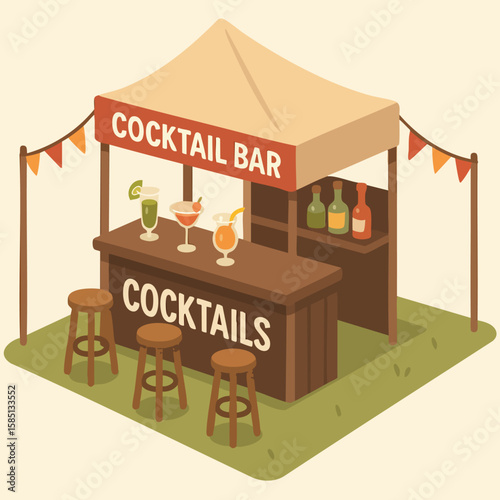 isometric festival cocktailbar