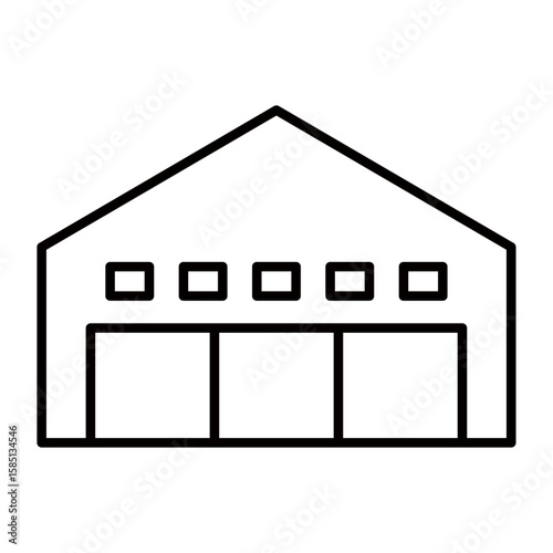 倉庫のアイコンイラスト（線画）001
