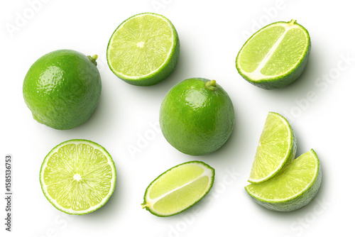 Fotografía lime slices isolated on white