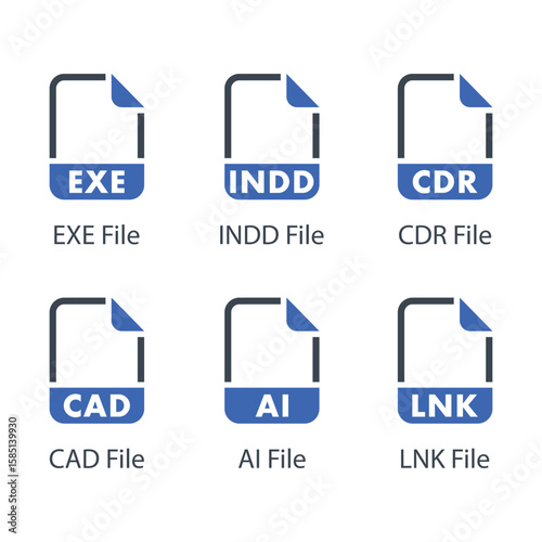 EXE, INDD, CDR, CAD, AI, LNK, File icon