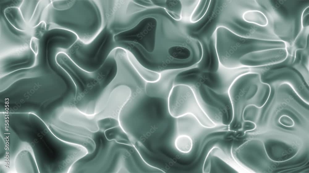 Flujo orgánico abstracto en tonos verdes y blancos
