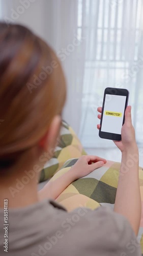 Asian young woman patient talking virtual online with medical doctor. 