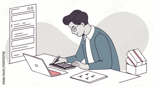 Accounting finance bookkeeping tax calculation for business and financial management analysis