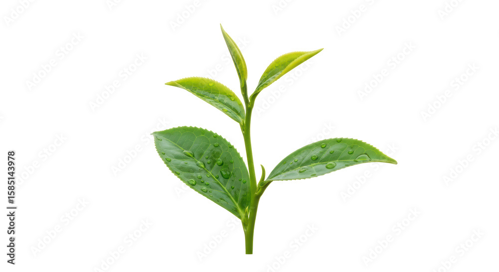 Fototapeta premium Isolated Green Tea Leaves