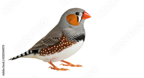 Fotografie Isolated Zebra Finch on White Background