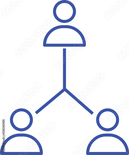 Team Structure Icon: A symbolic representation of hierarchical business structure, where one individual guides and oversees a group.