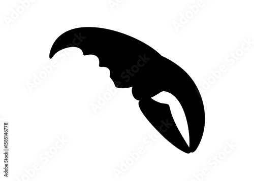 Crab claw silhouette vector, Crab claw flat vector illustration
