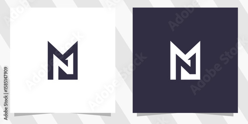 letter nm mn logo design