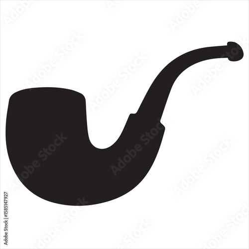 Silhouette Style Vector Smoking Pipe Logo Design – Vintage Tobacco Pipe Icon for Branding, Gentlemen’s Club Emblem, Retro Bar Sign, Lounge Decor, and Classic Style Merchandise