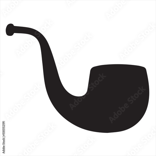 Silhouette Style Vector Smoking Pipe Logo Design – Vintage Tobacco Pipe Icon for Branding, Gentlemen’s Club Emblem, Retro Bar Sign, Lounge Decor, and Classic Style Merchandise