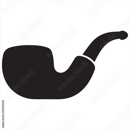 Silhouette Style Vector Smoking Pipe Logo Design – Vintage Tobacco Pipe Icon for Branding, Gentlemen’s Club Emblem, Retro Bar Sign, Lounge Decor, and Classic Style Merchandise