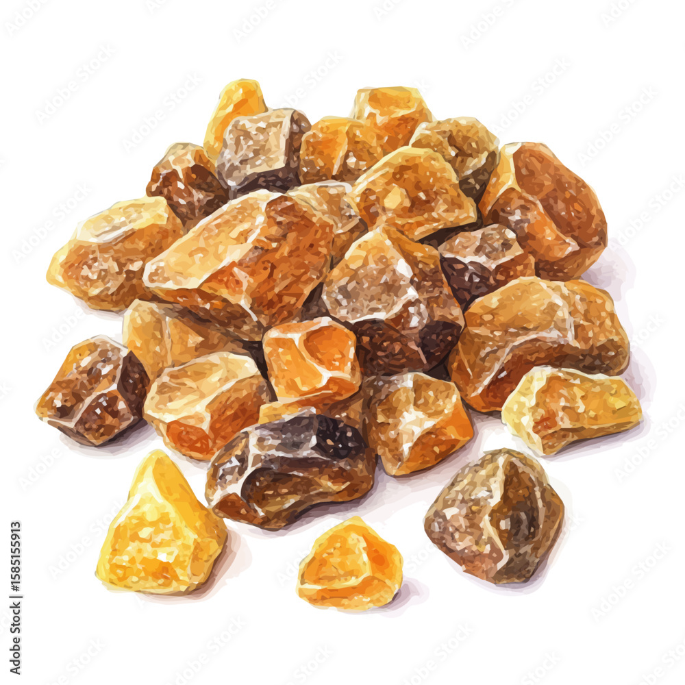Φωτογραφία A hand-drawn illustration painting of a myrrh resin in soft watercolor style, fe