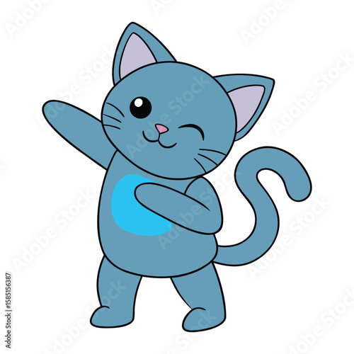 Cat Dabbing Dance Cartoon Kitty Dab Animals