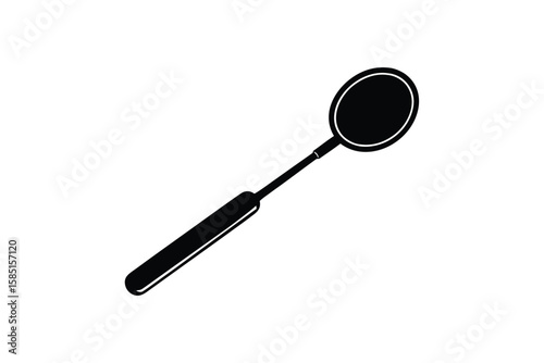 Silhouette art illustration of a dental mirror tool.eps