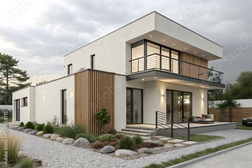 Modern Minimalist Home with Wooden Accents and Sleek  Clean Design