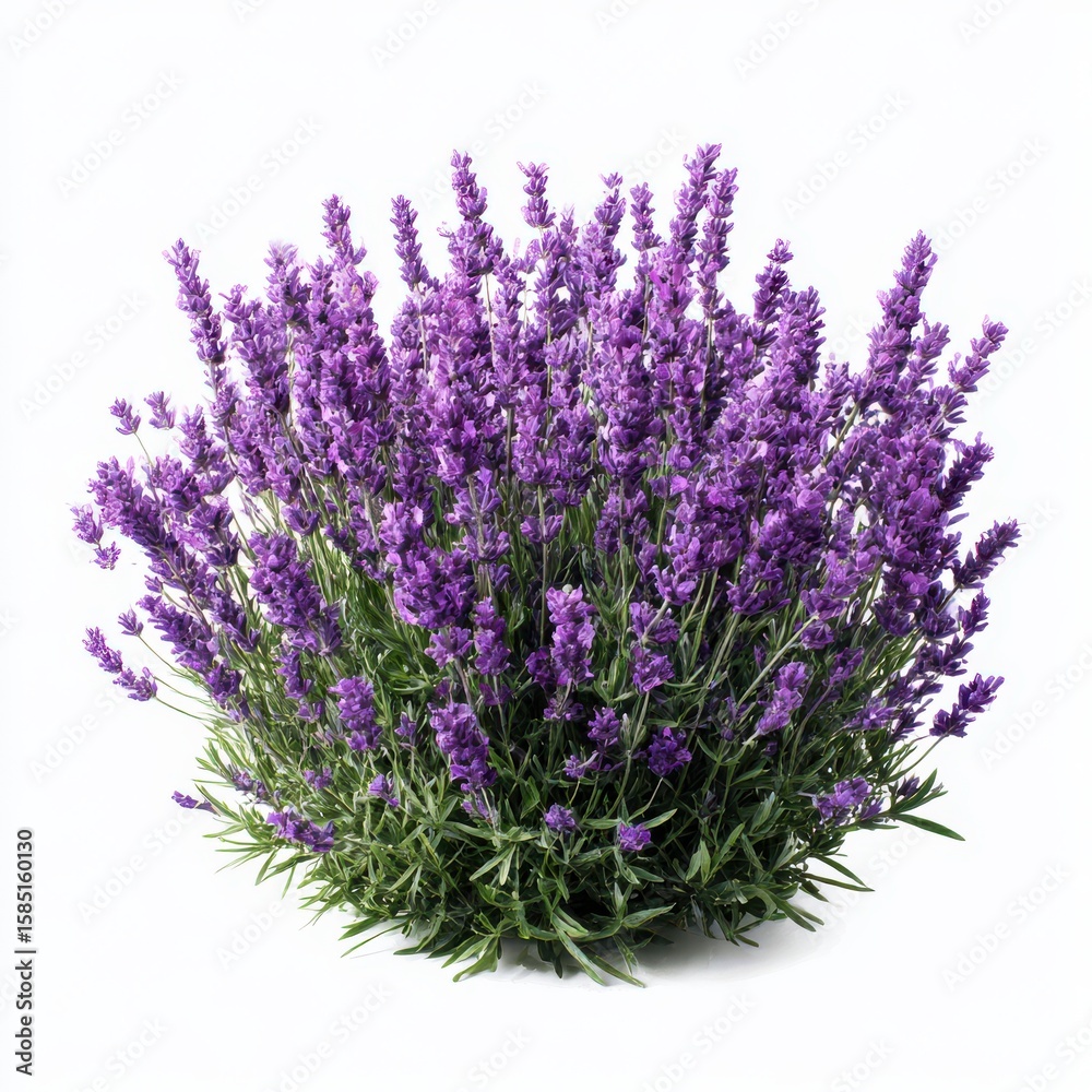 Obraz premium Bush of lavender flowers isolated on white background