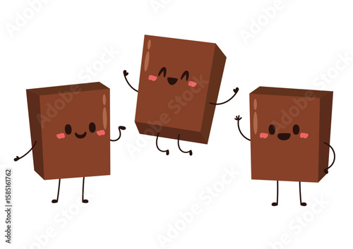 Cute and funny chocolate bar character. Chocolate mascot.