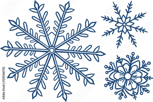 A festive set of vector snowflakes for your winter holiday and Christmas design
