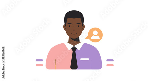 Flat vector of Black professional giving speech