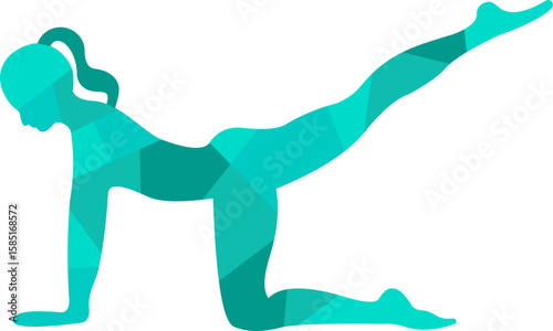 Colorful Yoga Poses Women Silhouette