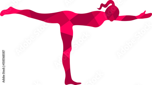 Colorful Yoga Poses Women Silhouette