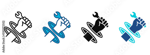 Portal Icon Set With Multiple Styles. Vector Illustration