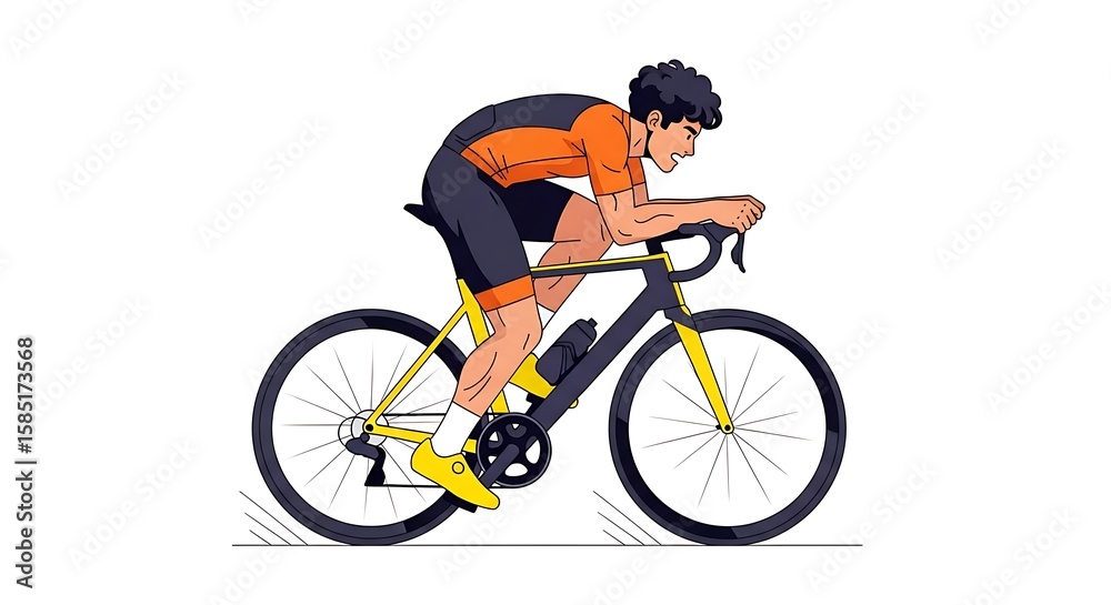 Obraz premium Cyclist Riding Bike for Sport and Fitness