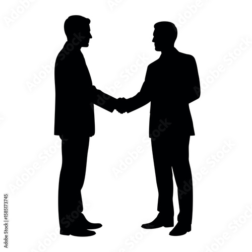 Professional handshake silhouette of two businessmen