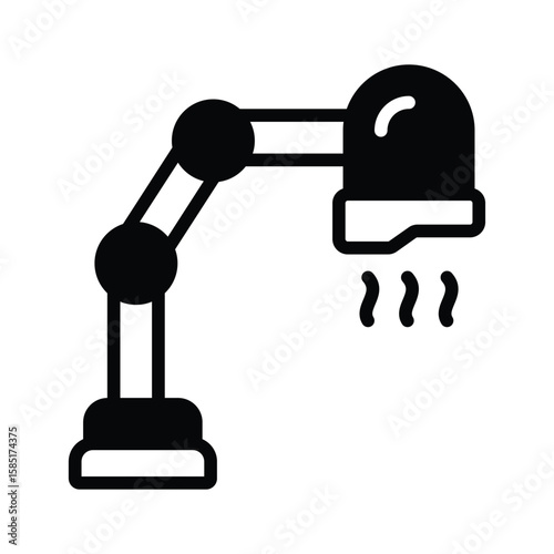 Trendy glyph style icon of steaming hair care machine