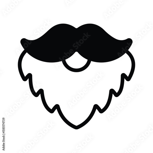 A modern glyph icon of well groomed beard hair