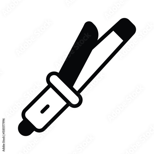 Grab this glyph icon of hair curling tool