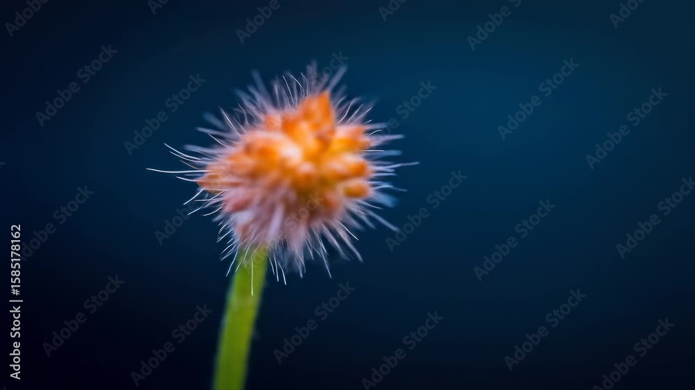 Close-up of an orange-toned seed head with delicate, feathery bristles Close-up of an orange-toned seed head with delicate, feathery bristles