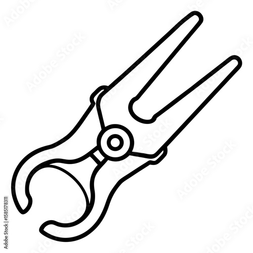Industrial Clamp Icon in Clean Line Style