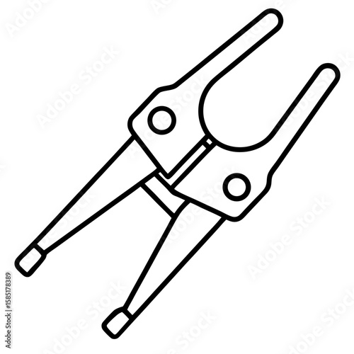 Industrial Clamp Icon in Clean Line Style