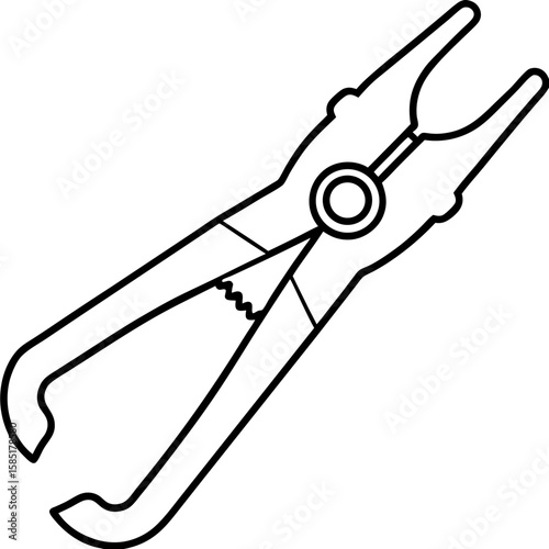 Industrial Clamp Icon in Clean Line Style